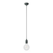 Lampada a sospensione colorata in silicone con cavo tessile - Grigio