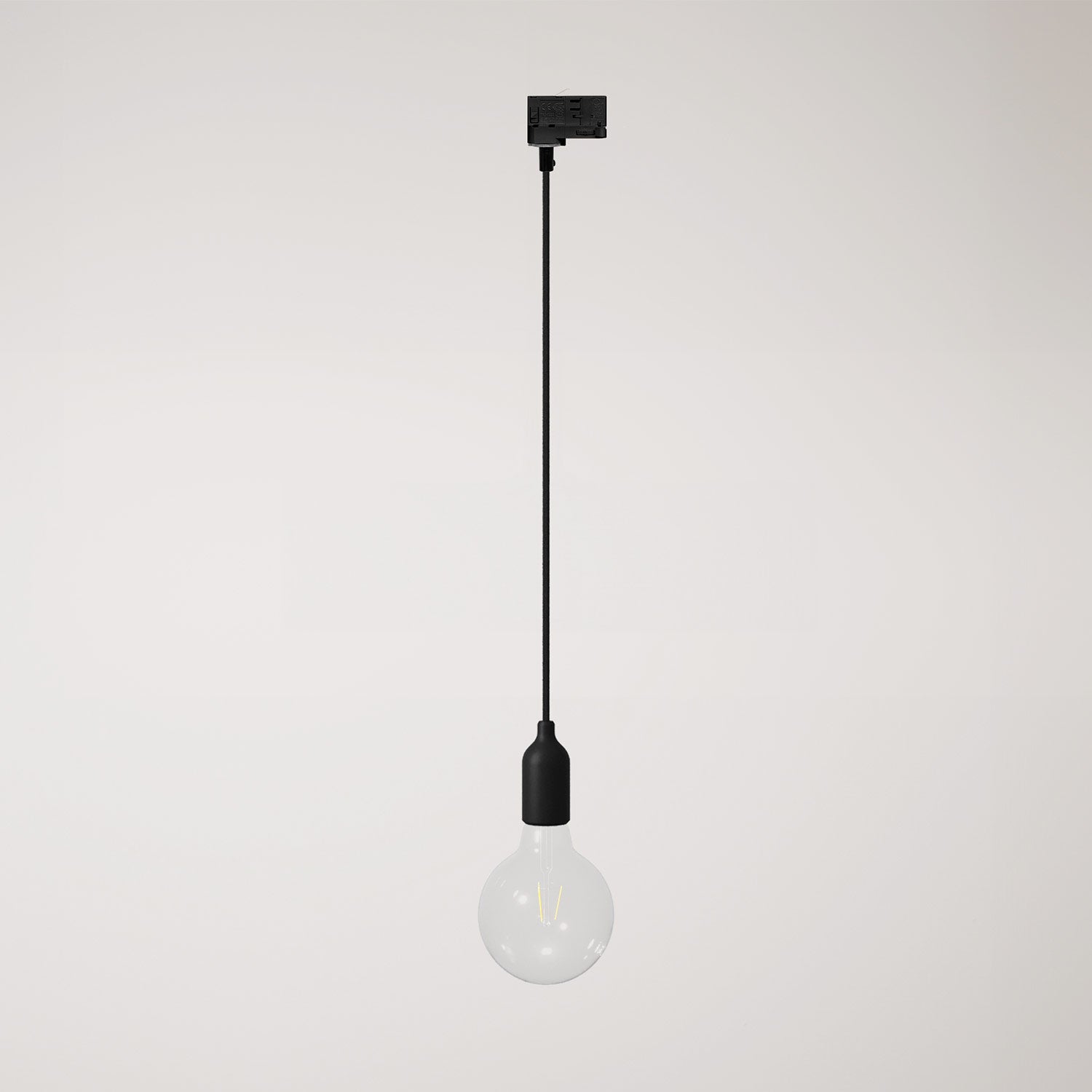 Lampada a sospensione per binario in silicone con cavo tessile - Nero