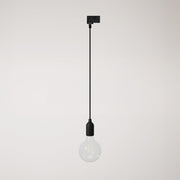 Lampada a sospensione per binario in silicone con cavo tessile - Nero