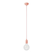 Lampada a sospensione colorata in silicone con cavo tessile - Salmone