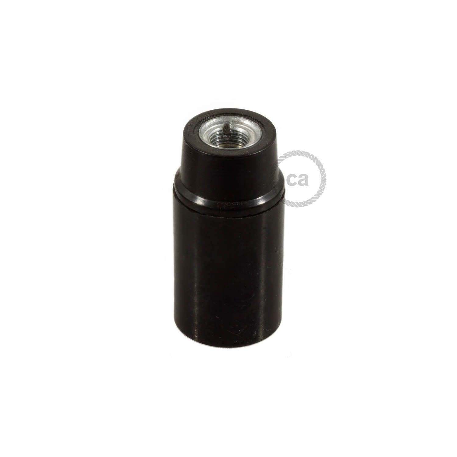 Kit portalampada E14 in bakelite - Nero