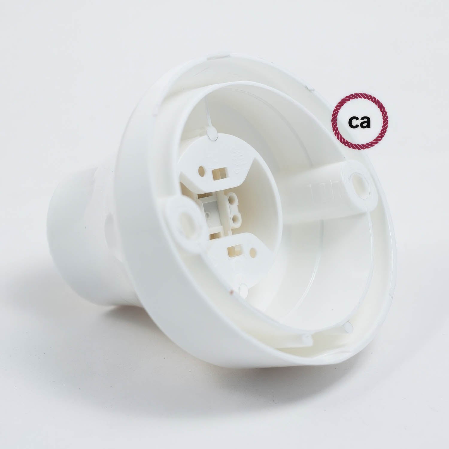Portalampada 45° E27 a parete o soffitto in termoplastica - Bianco