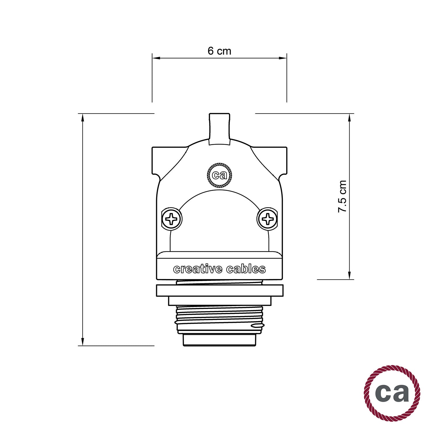 Eiva-2 - Portalampada per esterno a doppia uscita IP65 attacco E27 per sistema Modulair - Nero