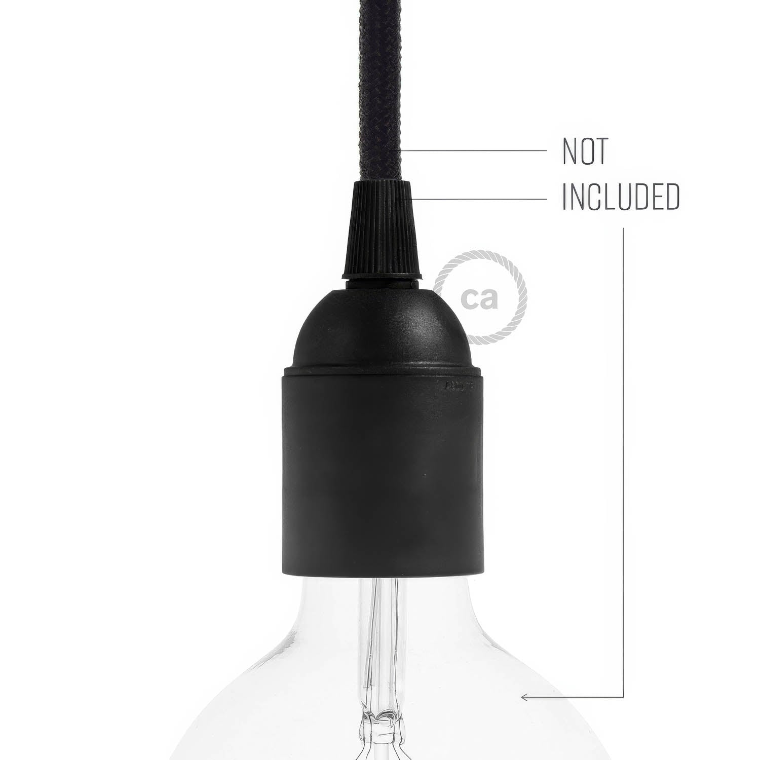 Kit portalampada E27 in termoplastica - Nero