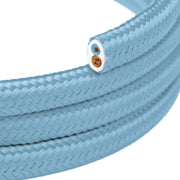 Cavo tessile piatto Azzurro Baby - PM17
