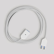 Prolunga elettrica con cavo tessile bianco lucido 2P 10A Made in Italy