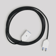 Prolunga elettrica con cavo tessile nero lucido 2P 10A Made in Italy