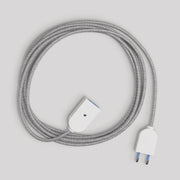 Prolunga elettrica con cavo in lino grigio 2P 10A Made in Italy