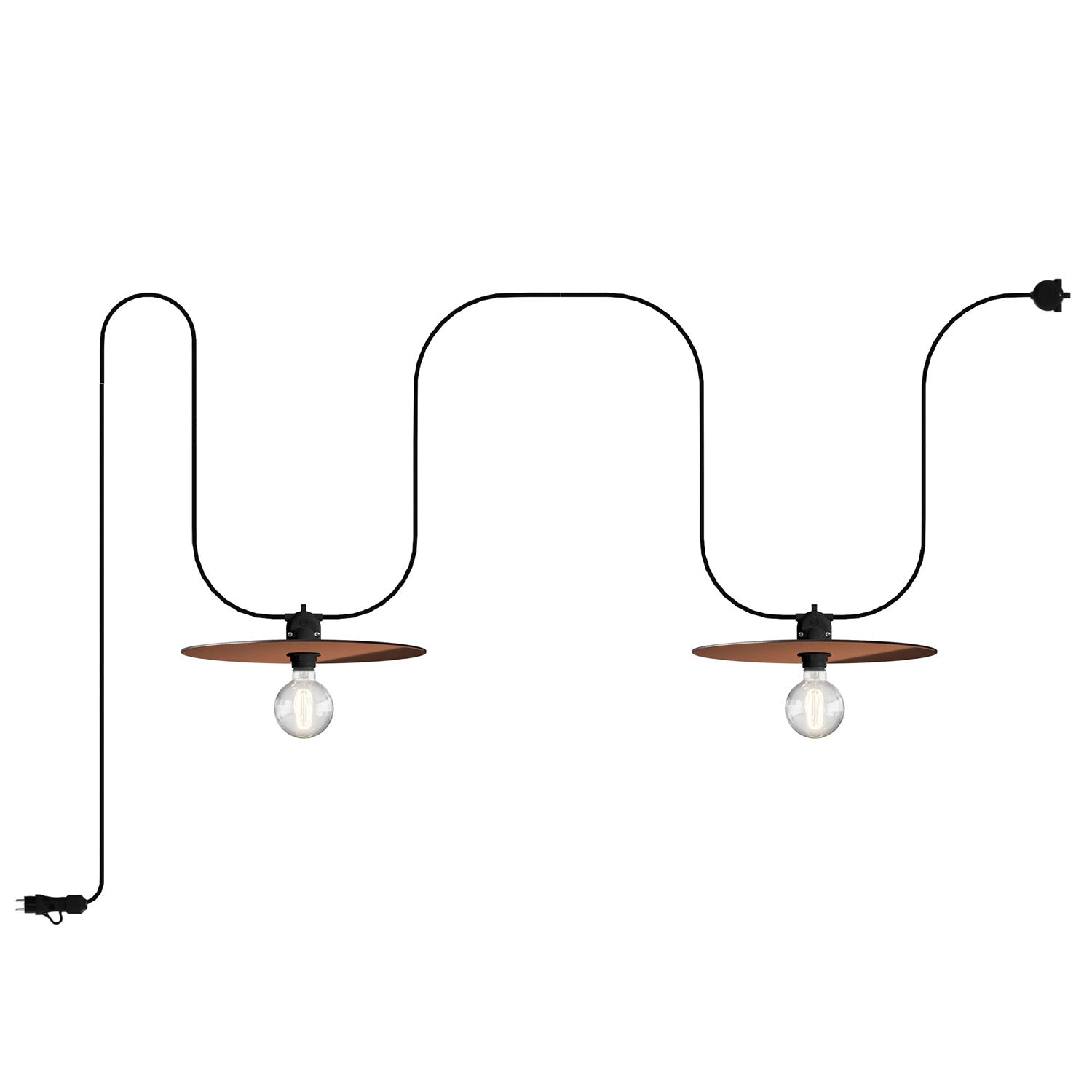 Catenaria Modulair da esterno IP65 portatile con 2 paralumi - Rame e Bronzo