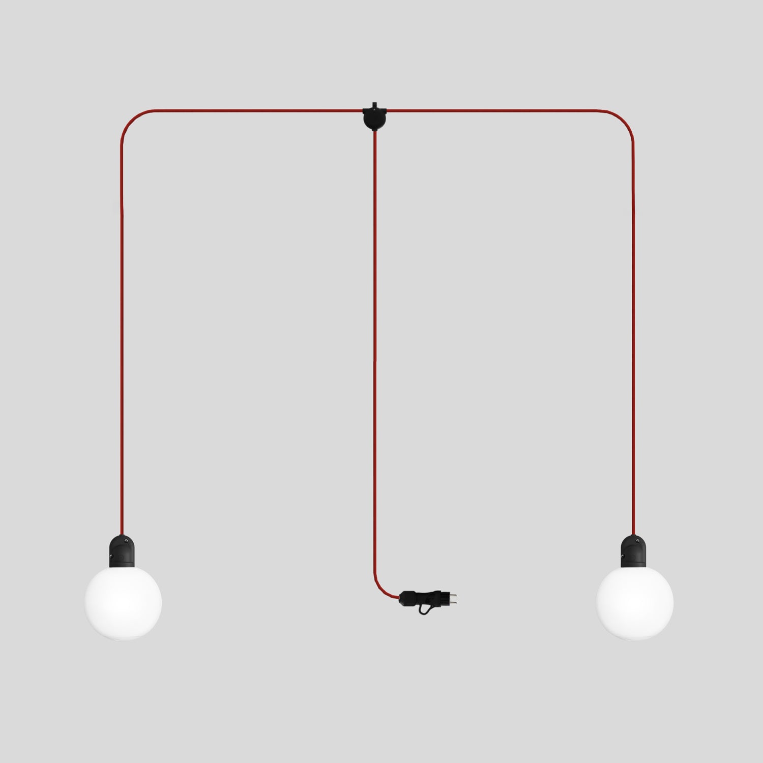 Lampada plug-in da esterno Modulair IP65 a 2 cadute con paralumi infrangibili Unbreak-a-Ball e cavo SM09