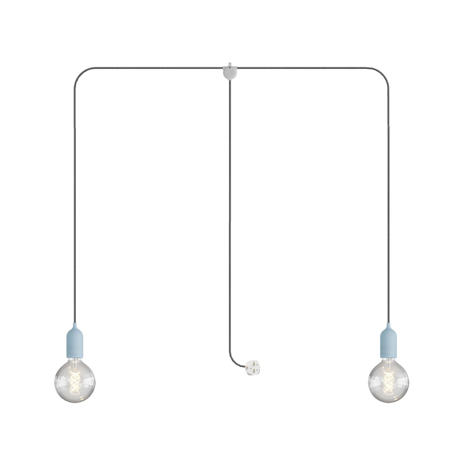 T-Snake Modulair Lampada da esterno IP65 portatile a 2 luci con spina UK - Blu carta da zucchero