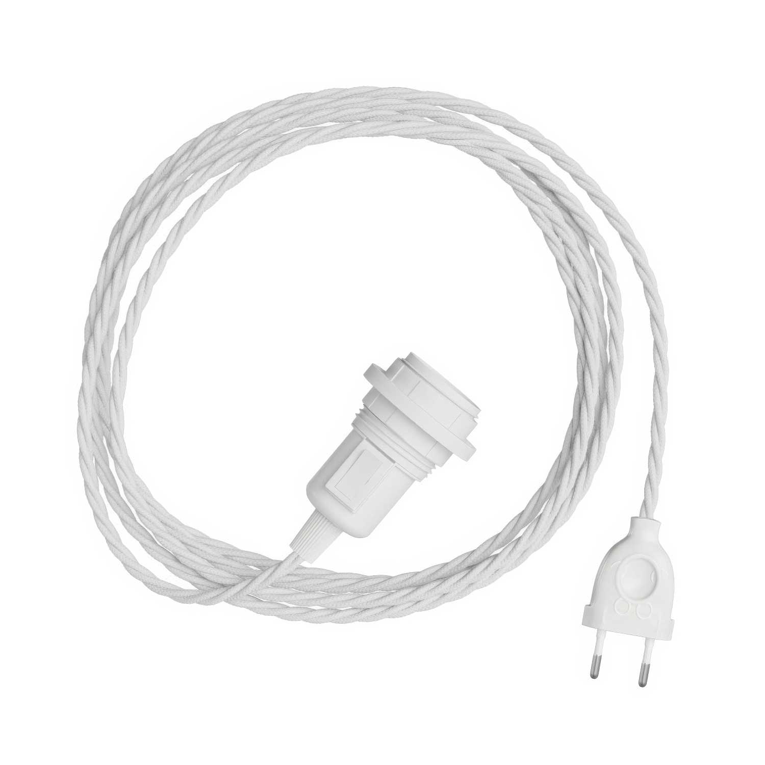 Snake Twisted per paralume - Lampada plug-in con cavo trecciato in tessuto TC01