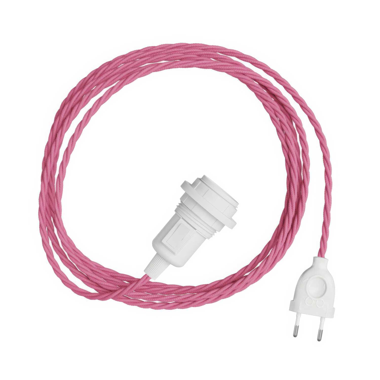 Snake Twisted per paralume - Lampada plug-in con cavo trecciato in tessuto TM08