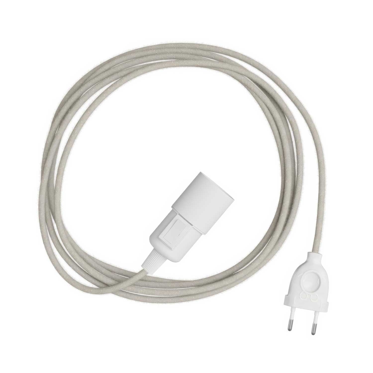 Snake - Lampada plug-in con cavo in tessuto colorato RN01