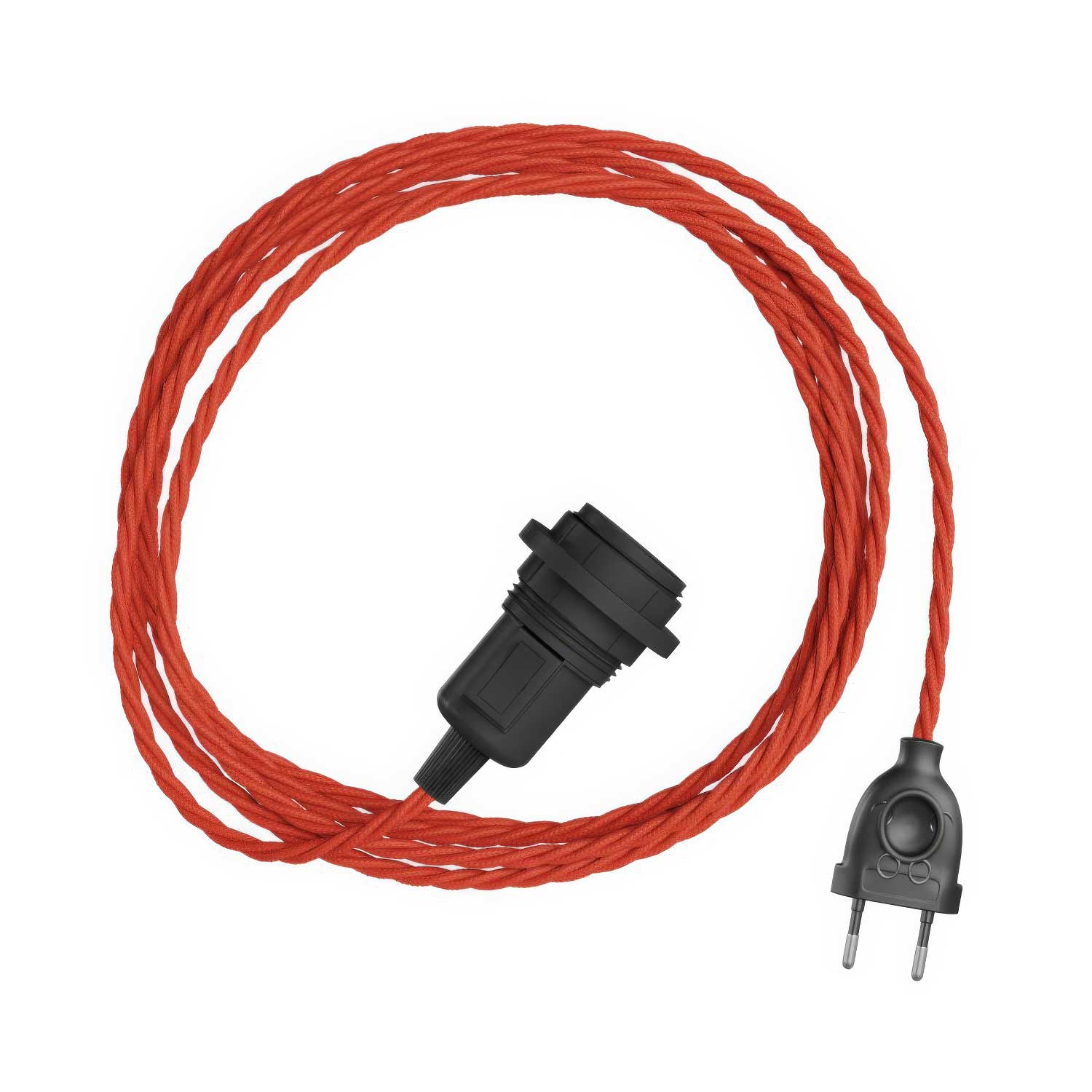 Snake Twisted per paralume - Lampada plug-in con cavo trecciato in tessuto TM09