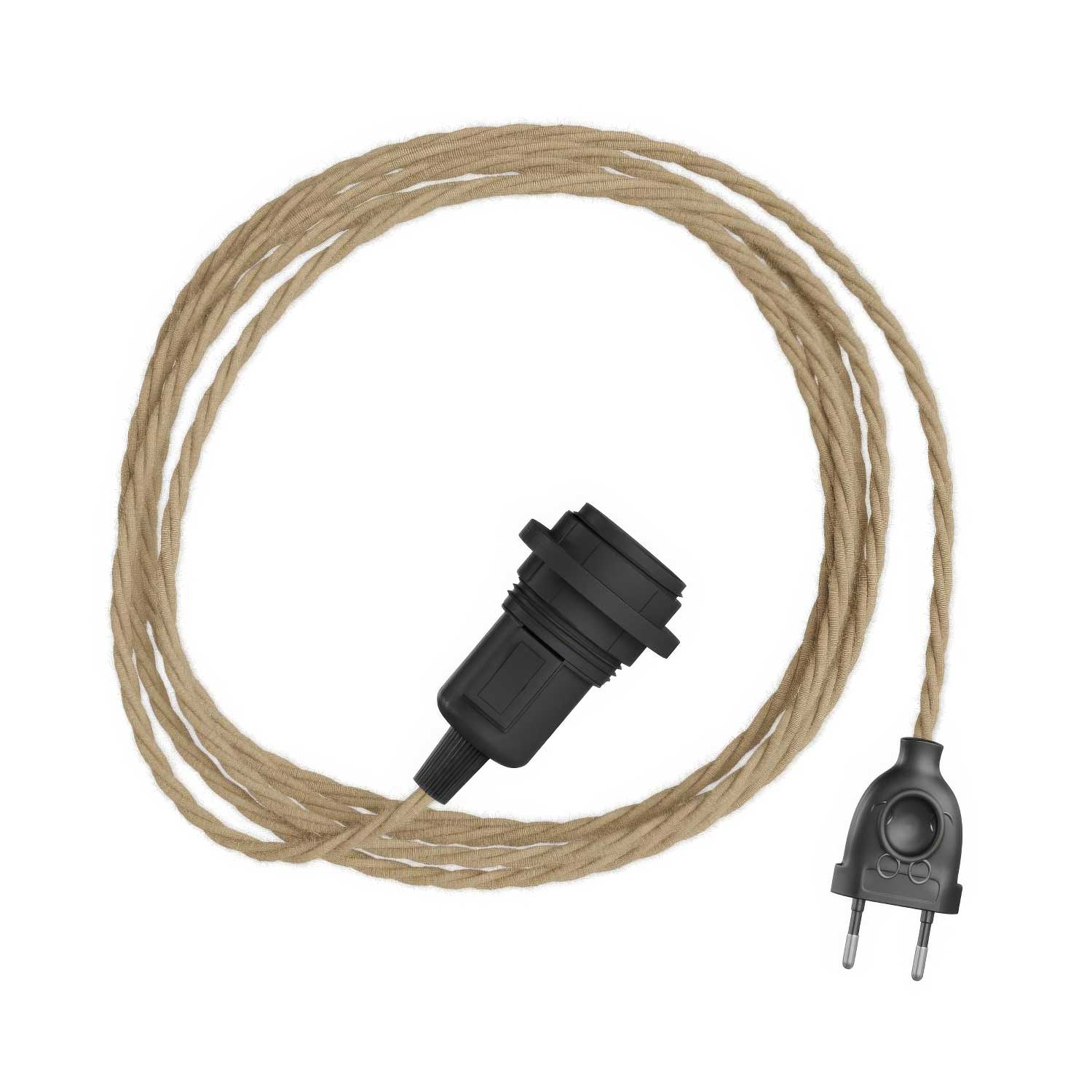 Snake Twisted per paralume - Lampada plug-in con cavo trecciato in tessuto TN06