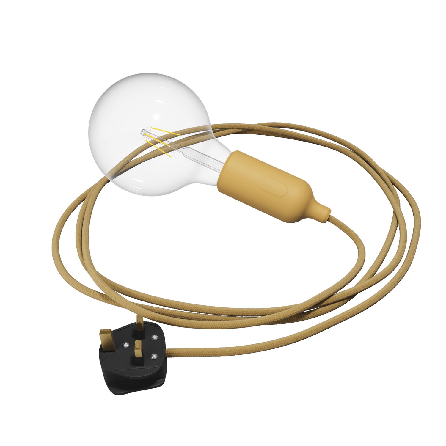 Snake Lampada in silicone con interruttore e spina UK - Mostarda