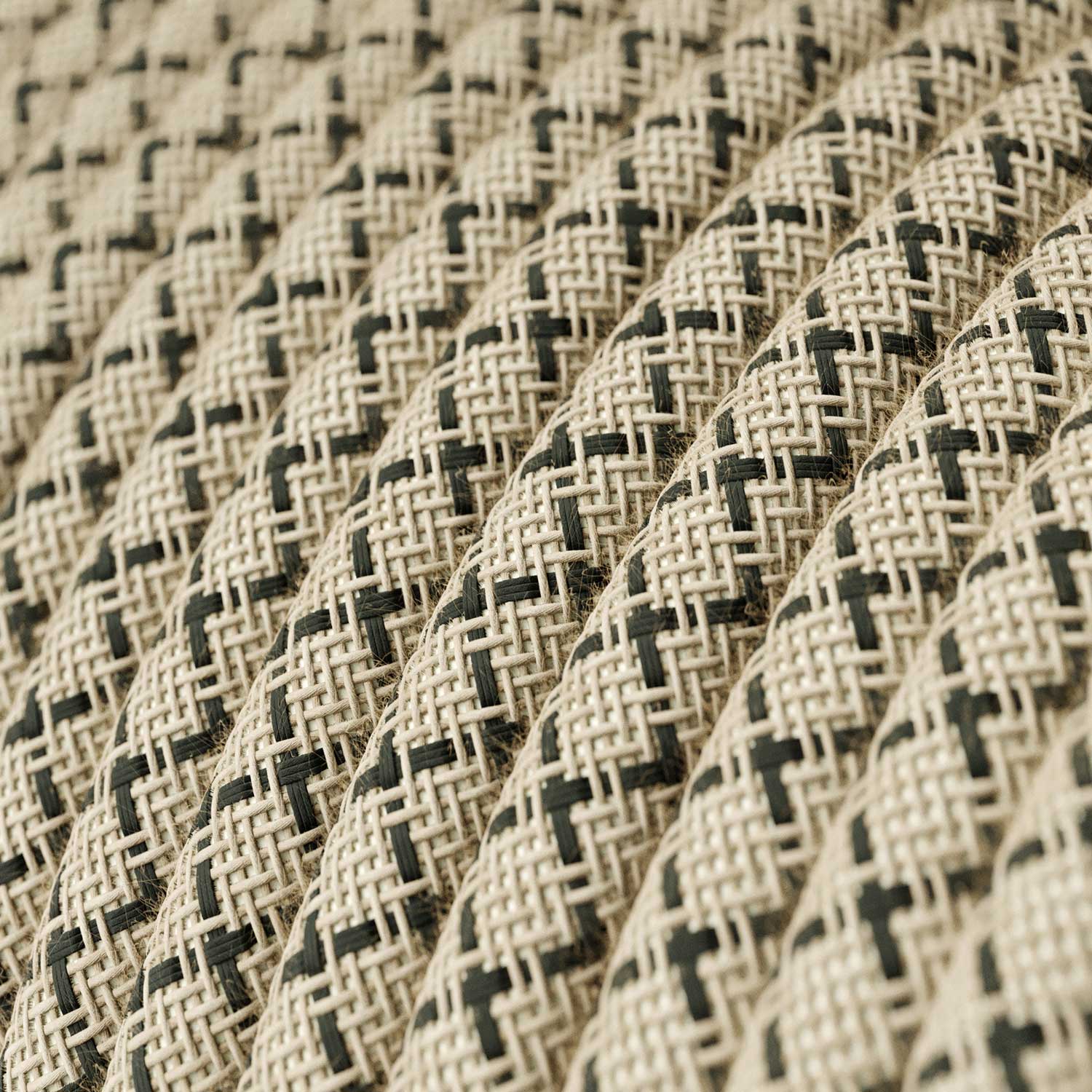 Filo elettrico ricoperto Grigio Antracite e Beige Losanga - L'Originale Creative Cables, per valorizzare i tuoi lampadari - RD64