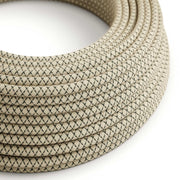 Filo elettrico ricoperto Grigio Antracite e Beige Losanga - L'Originale Creative Cables, per valorizzare i tuoi lampadari - RD64