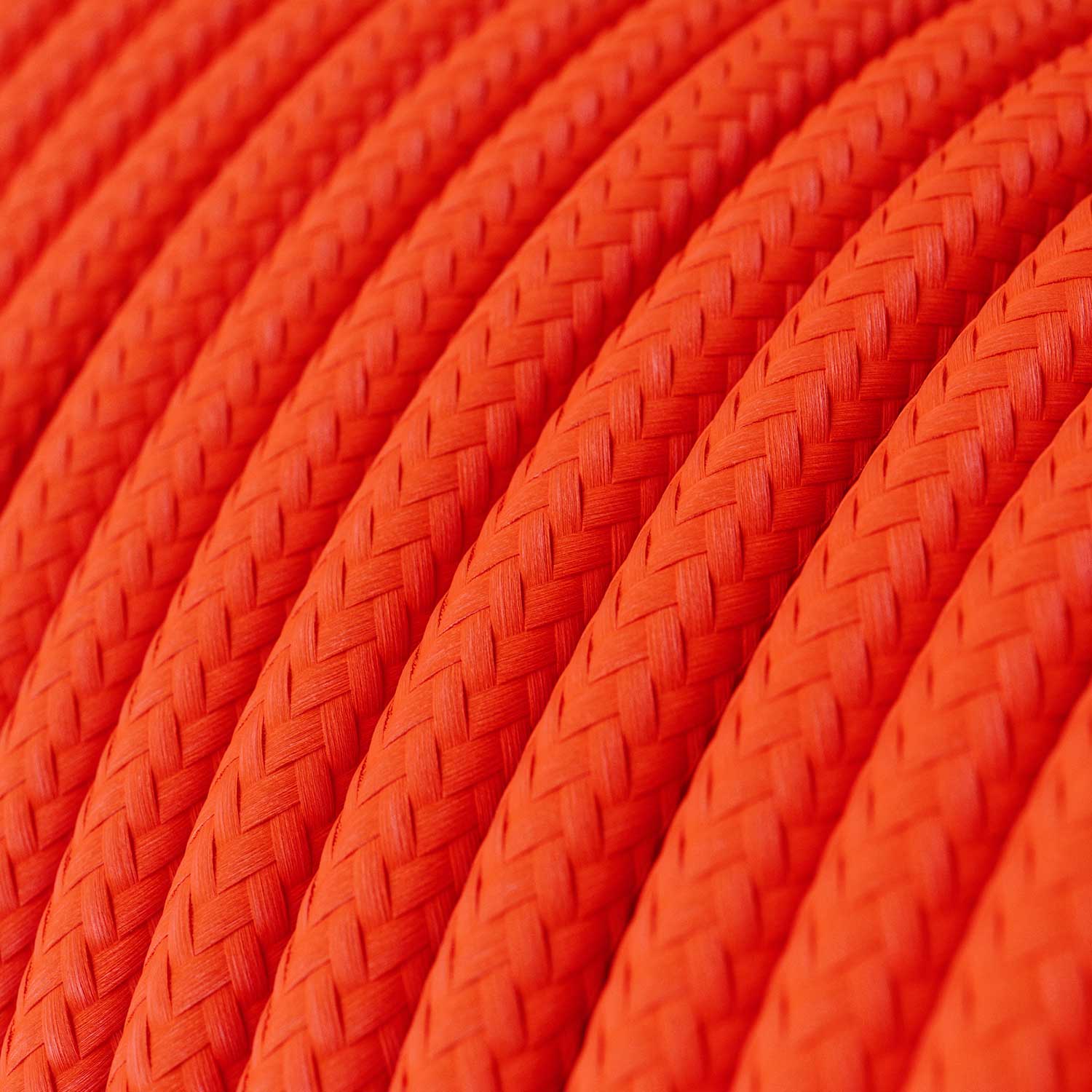 Lampada a sospensione colorata in silicone con cavo tessile - Arancione