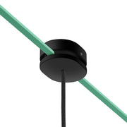 Rosone ovale in legno con un foro centrale e 2 fori laterali per cavo per catenaria e sistema Filé. Made in Italy - Nero