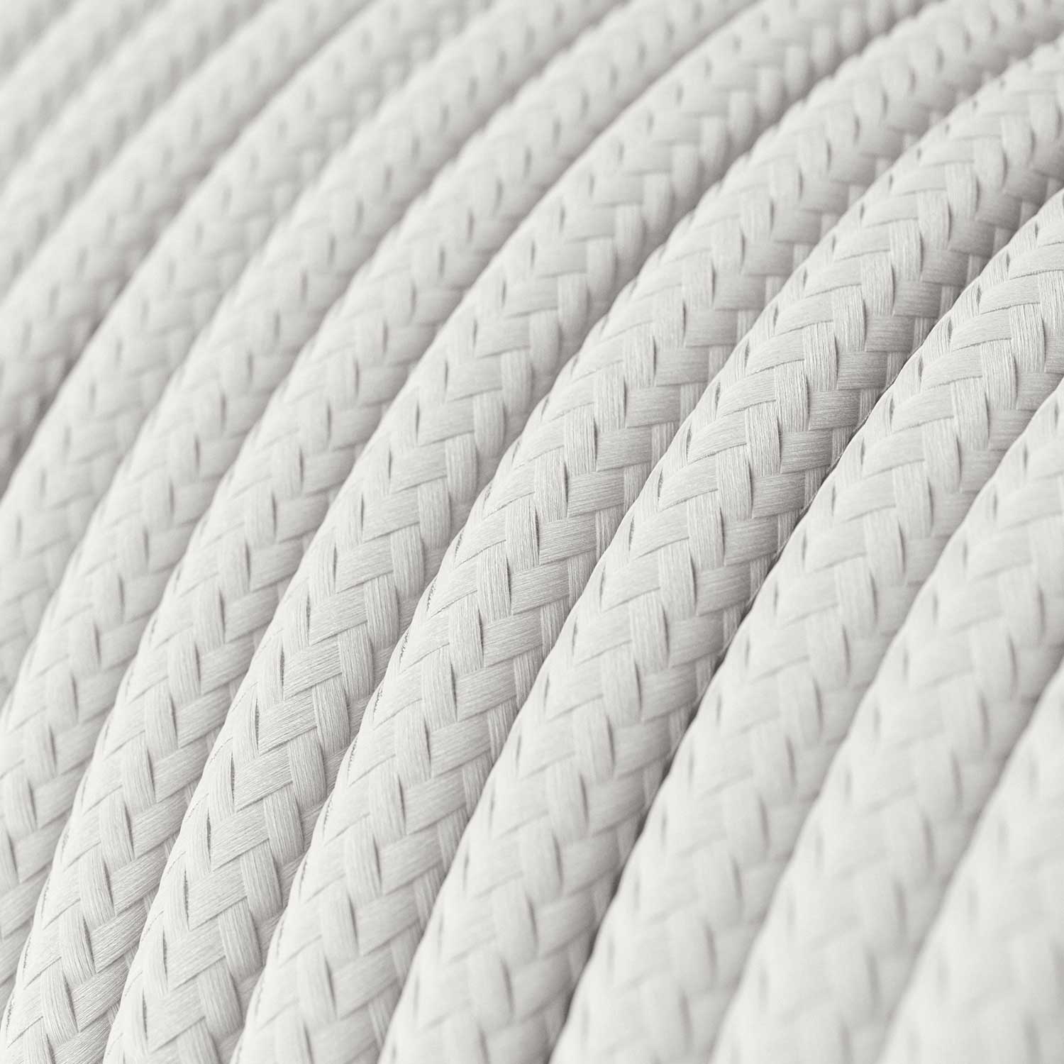 Cavo tessile Bianco Ottico lucido - L'Originale Creative-Cables - RM01 rotondo 2x0,75mm / 3x0,75mm