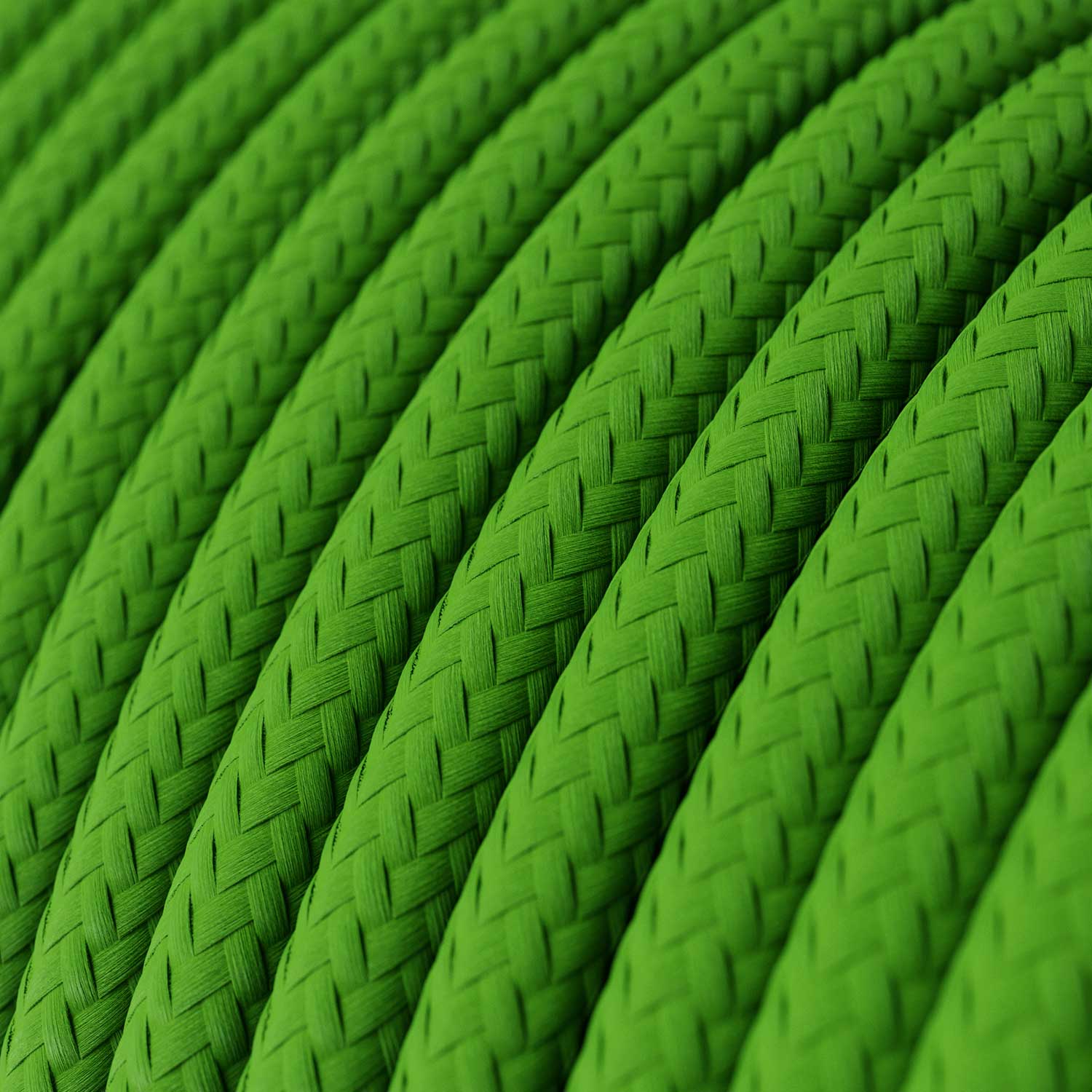 Lampada a sospensione colorata in silicone con cavo tessile - Verde prato