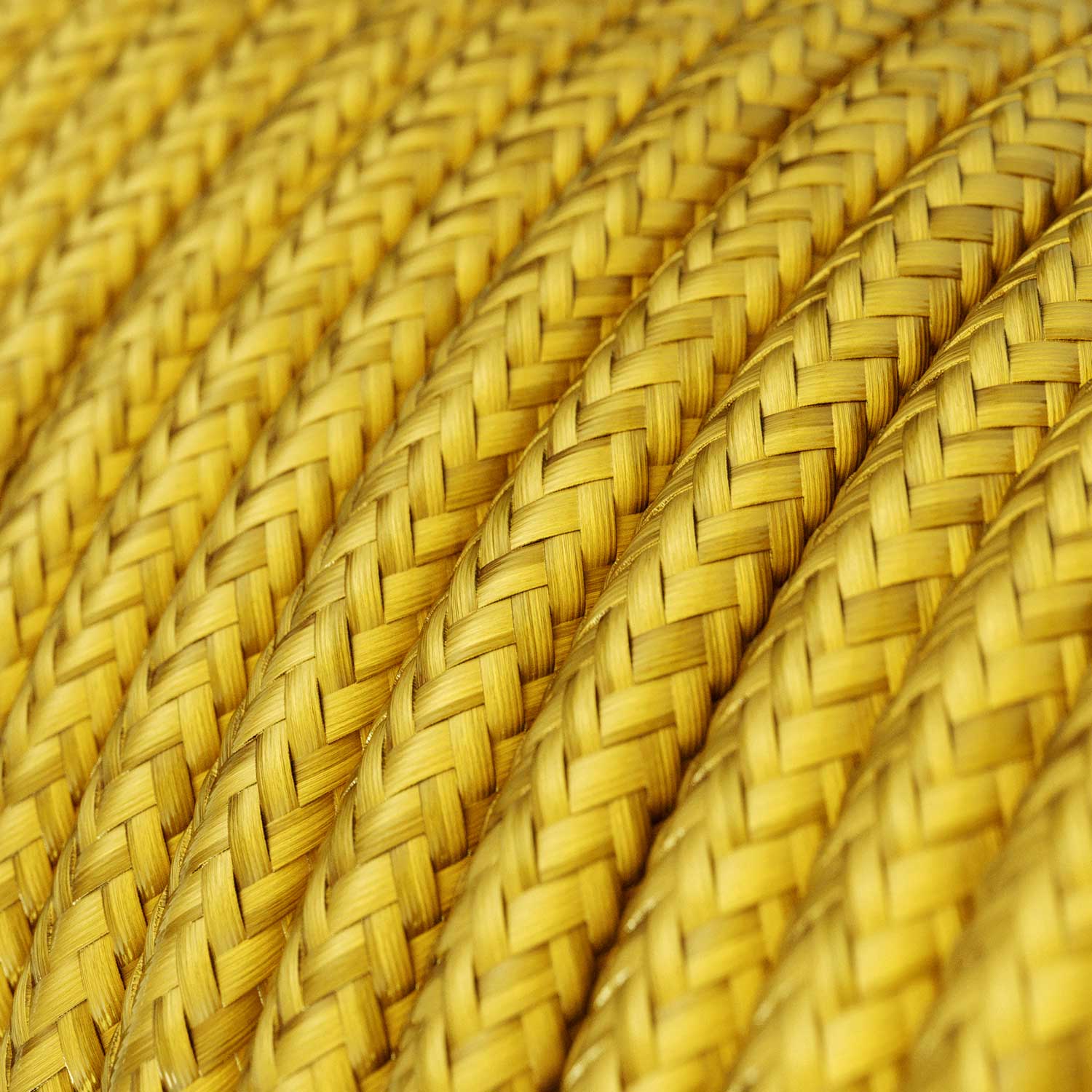 Cavo elettrico colorato in tessuto Giallo Limone - L'Originale Creative Cables, adatto per impianti di design a vista - RM31