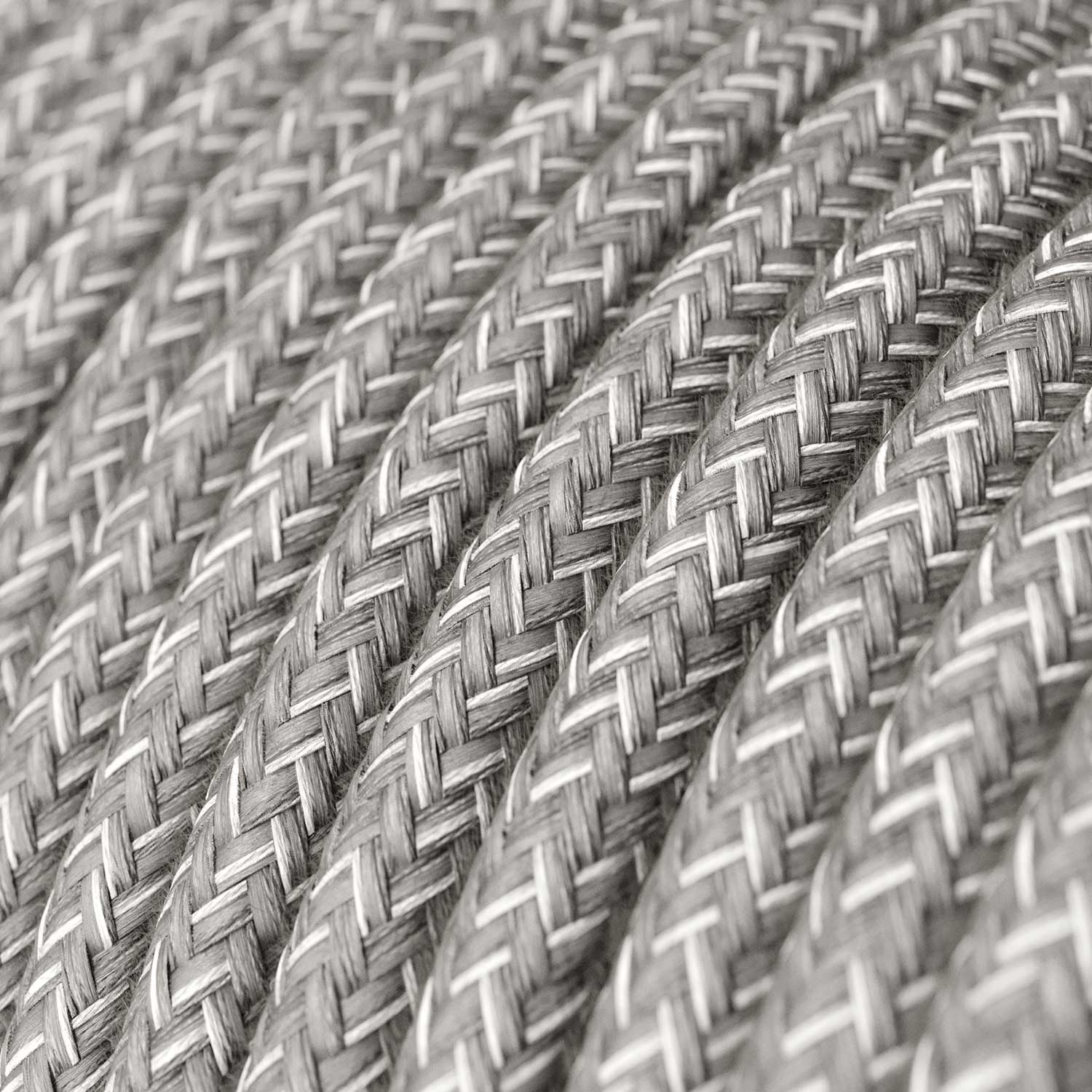 Prolunga elettrica con cavo in lino grigio 2P 10A Made in Italy