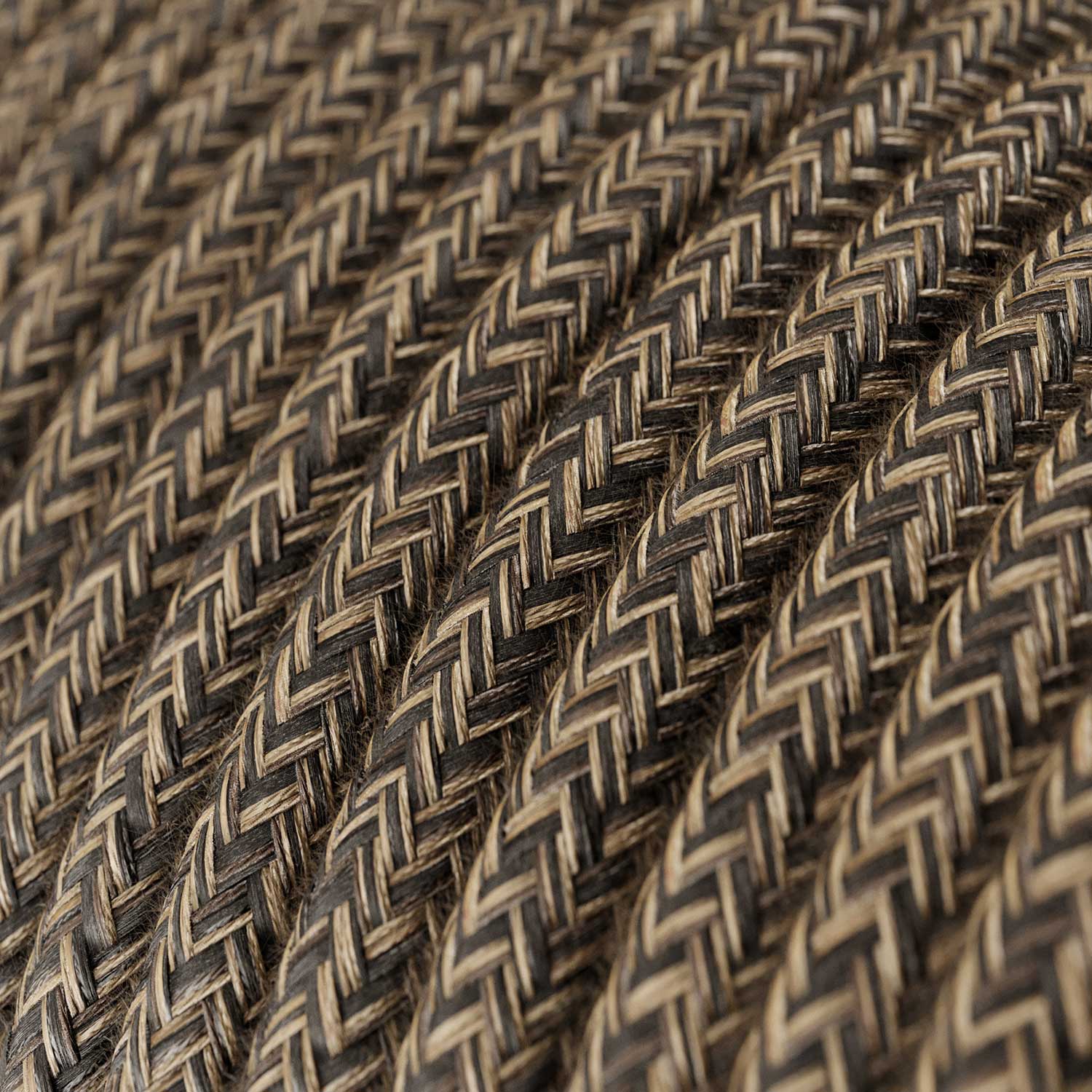 Cavo tessile Marrone Melange in lino - L'Originale Creative-Cables - RN04 rotondo 2x0,75mm / 3x0,75mm