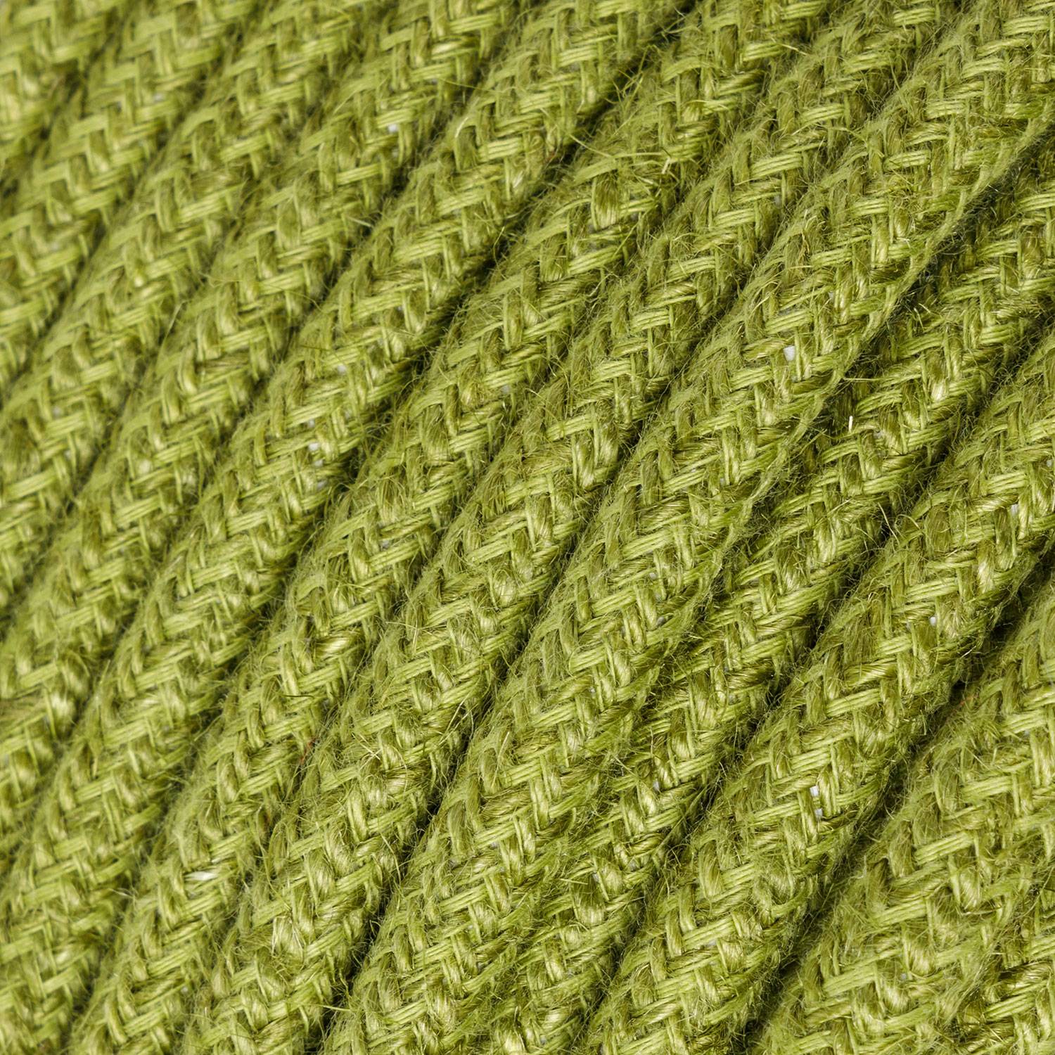 Cavo elettrico rivestito in juta Verde Fieno - L'Originale Creative Cables, per lampade fai-da-te originali - RN23
