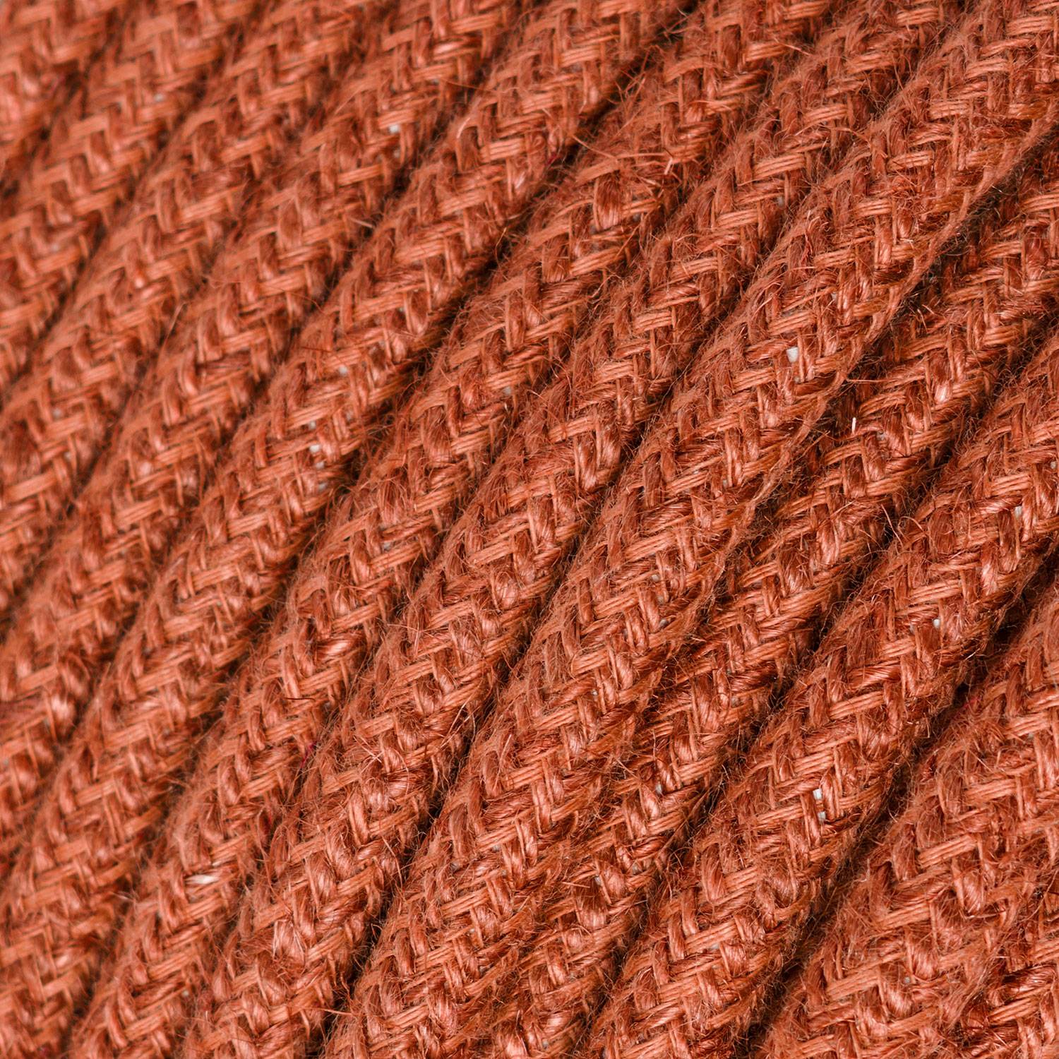 Cavo per illuminazione in juta Arancione Argilla - L'Originale Creative Cables, per lampade a sospensione e da parete - RN27