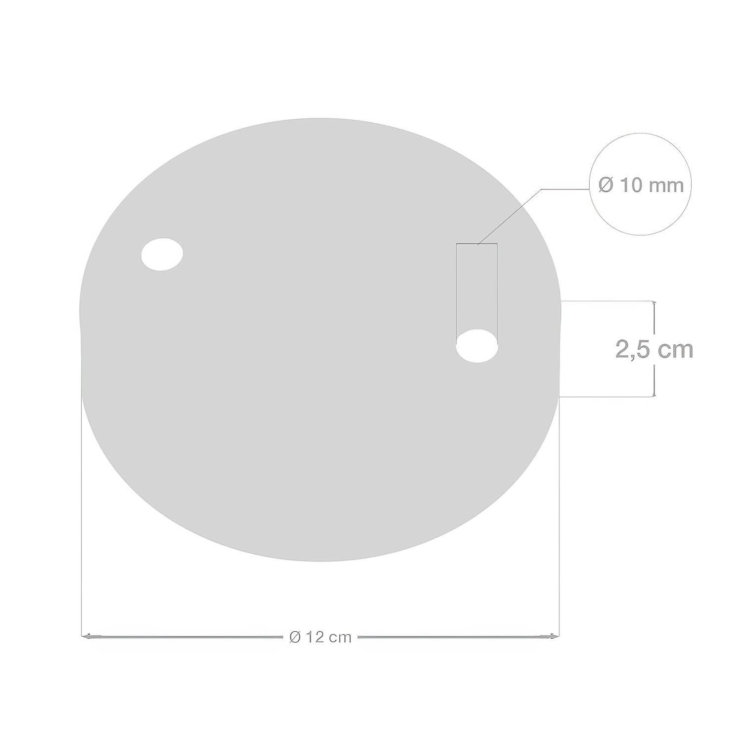 Kit rosone cilindrico in metallo a 2 fori - Rame