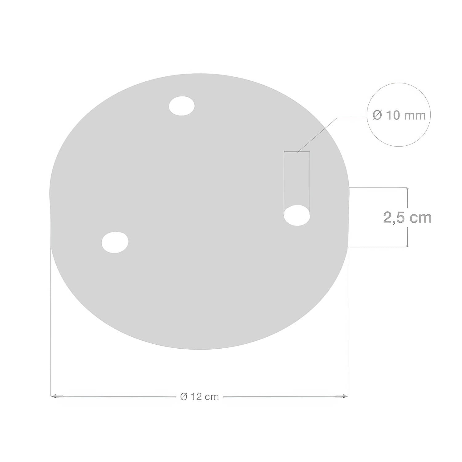Kit rosone cilindrico in metallo a 3 fori - Ottone
