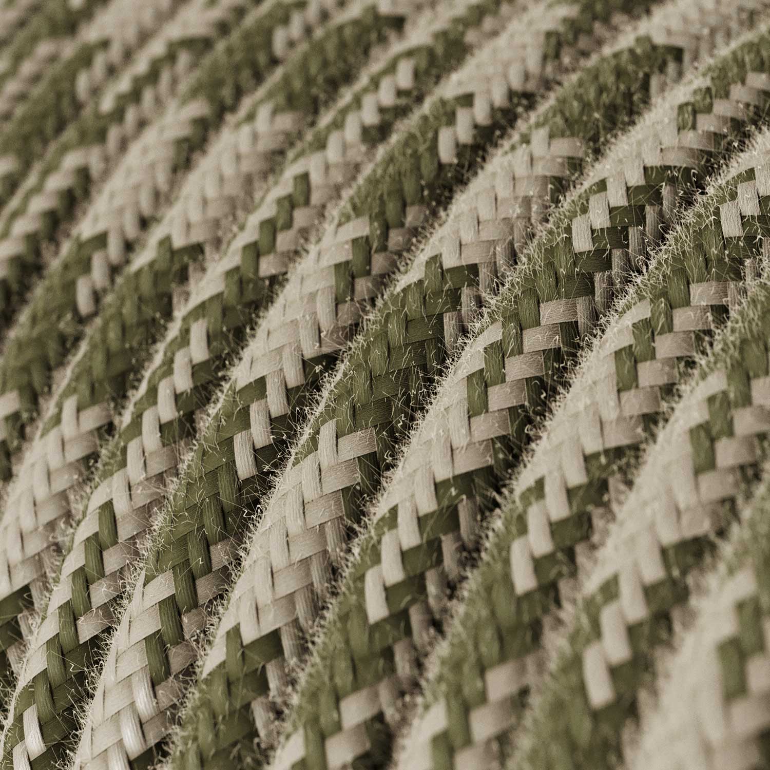 Cavo tessile in cotone Verde Timo e Tortora Pied de Poule - L'Originale Creative Cables, per valorizzare le tue lampade - RP30