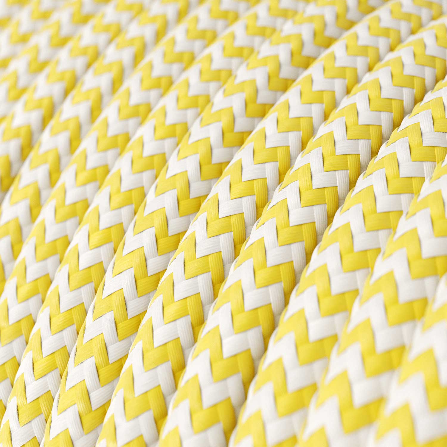 Cavo colorato per illuminazione Giallo Mais e Bianco Ottico ZigZag - L'Originale Creative Cables, per lampade di design - RZ10