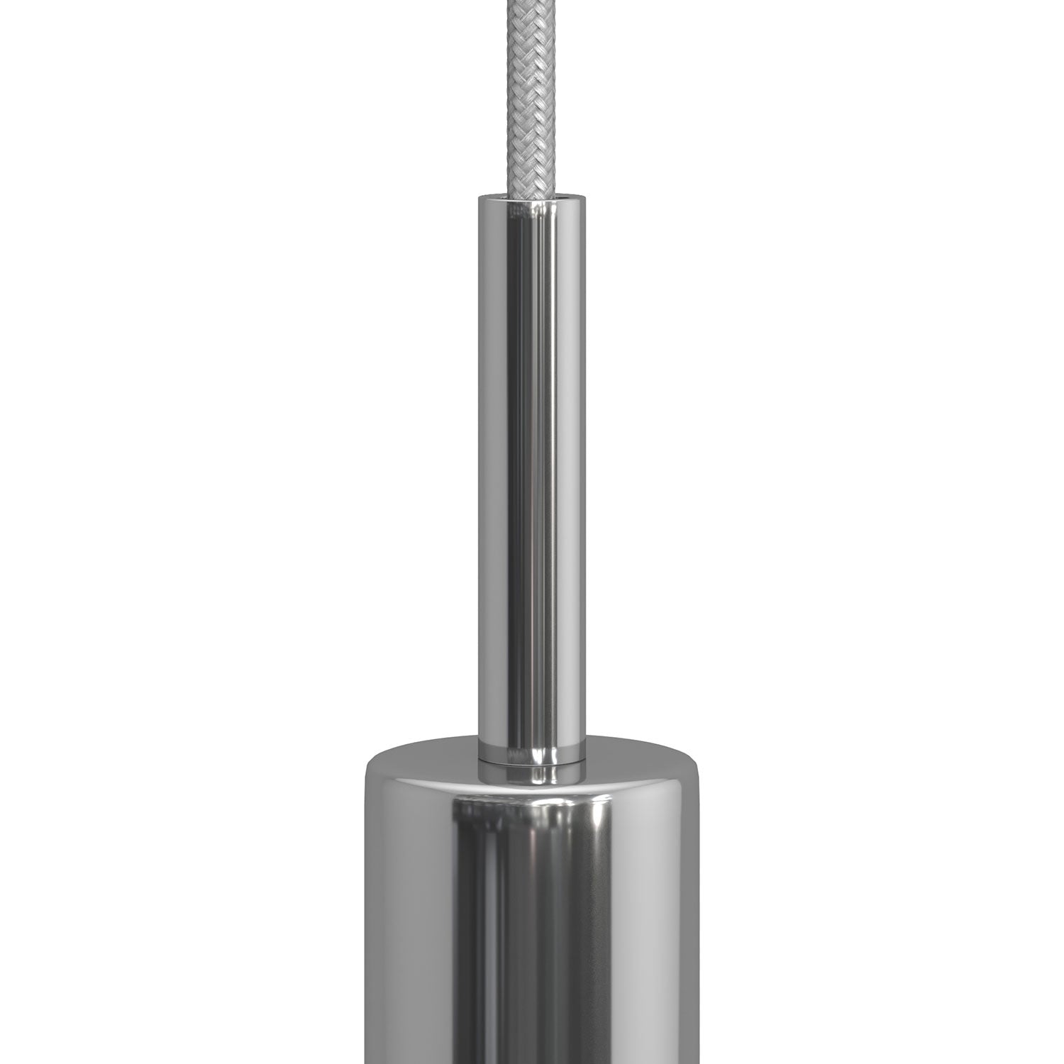Serracavo cilindrico in metallo lunghezza 7 cm completo di tige, dado e rondella - Cromo
