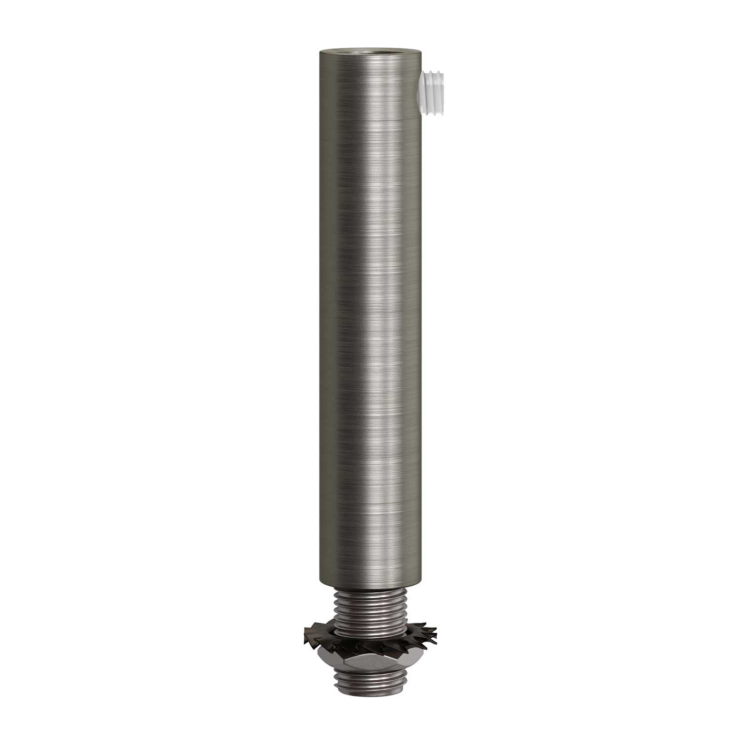 Serracavo cilindrico in metallo lunghezza 7 cm completo di tige, dado e rondella - Titanio satinato