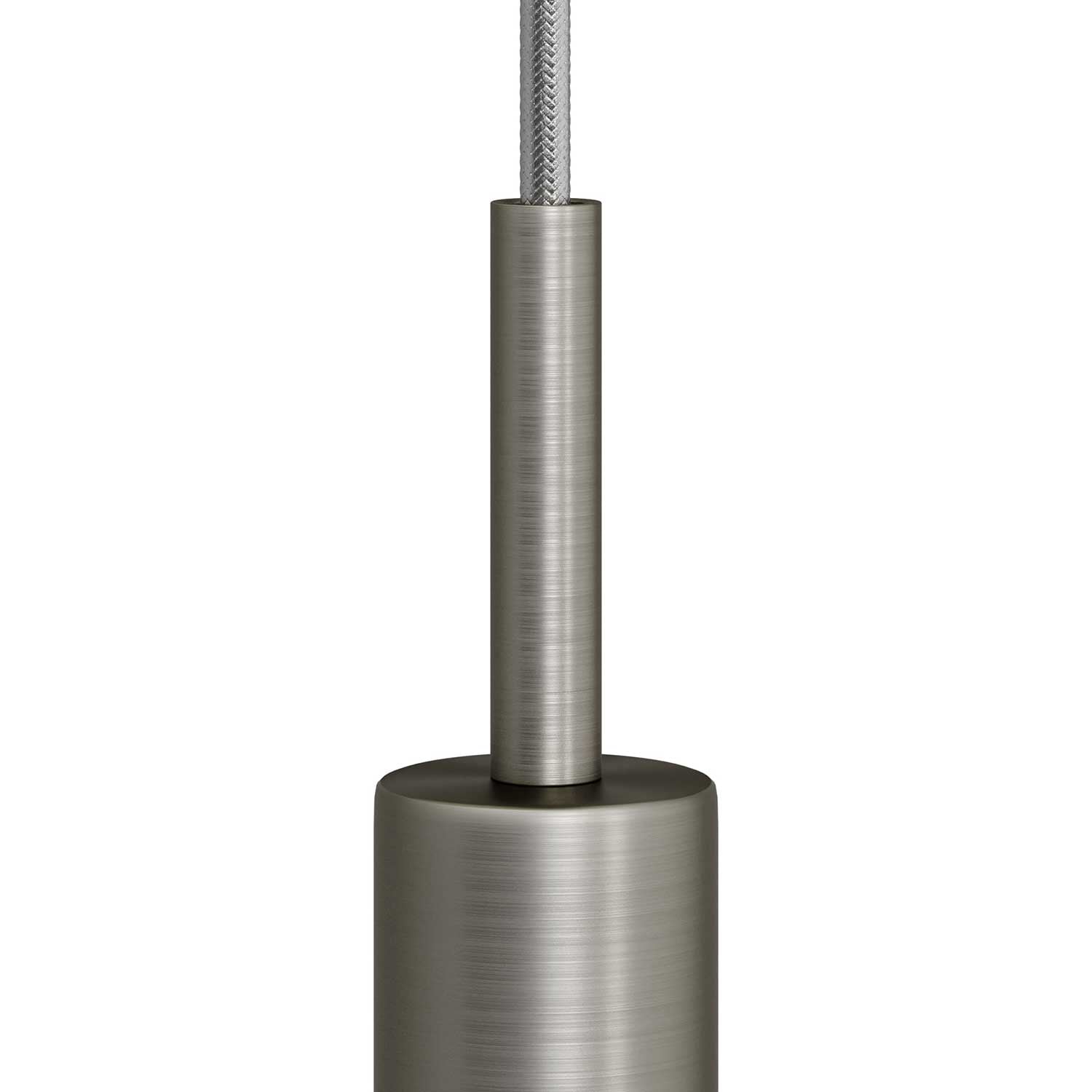 Serracavo cilindrico in metallo lunghezza 7 cm completo di tige, dado e rondella - Titanio satinato