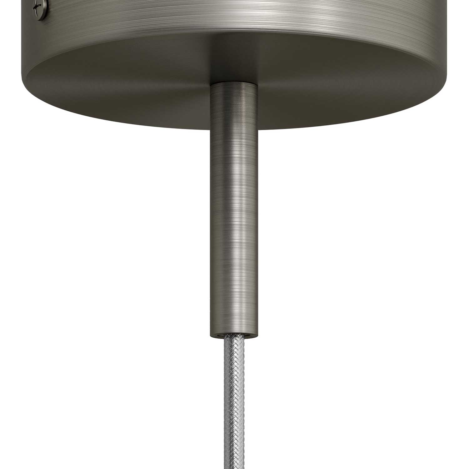 Serracavo cilindrico in metallo lunghezza 7 cm completo di tige, dado e rondella - Titanio satinato