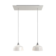 Lampada a sospensione a 2 cadute con XXL Rose-One rettangolare 675 mm con paralume Coppa - Bianco opaco