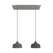Lampada a sospensione a 2 cadute con XXL Rose-One rettangolare 675 mm con paralume Coppa - Acciaio satinato