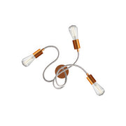 Flex 60 lampada da parete o soffitto snodabile a luce diffusa con lampadina LED ST64 - Rame satinato