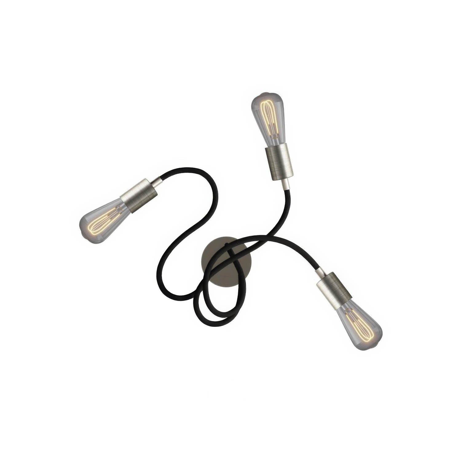 Flex 60 lampada da parete o soffitto snodabile a luce diffusa con lampadina LED ST64 - Titanio satinato