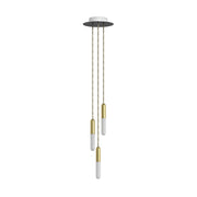 Sospensione a 3 cadute completa di P-Light e Rose-One 200mm - Ottone