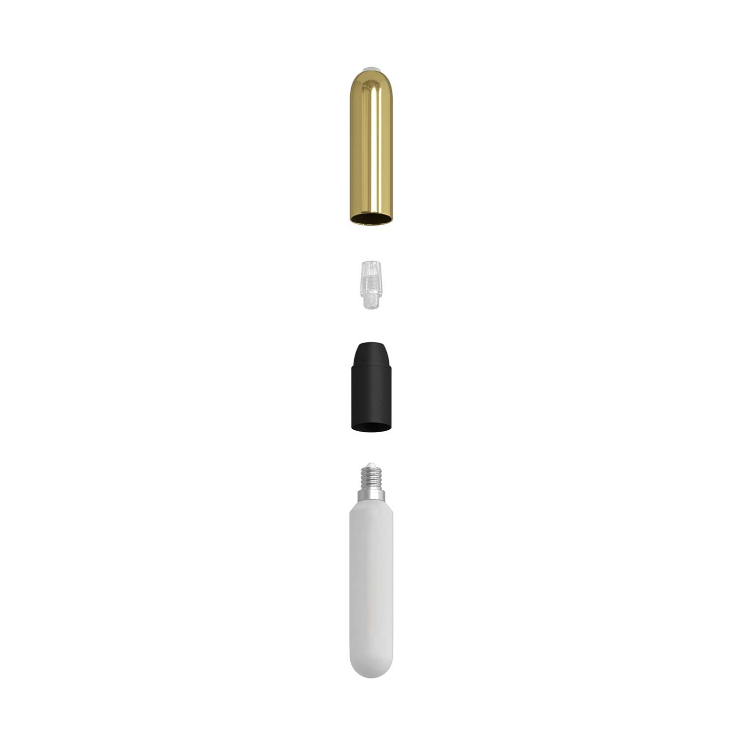 Sospensione a 3 cadute completa di P-Light e Rose-One 200mm - Ottone