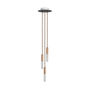 Sospensione a 3 cadute completa di P-Light e Rose-One 200mm - Rame