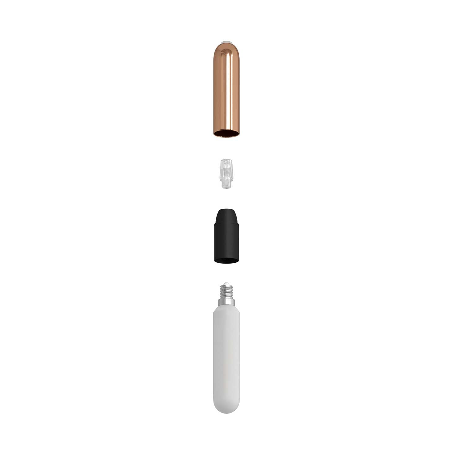 Sospensione a 3 cadute completa di P-Light e Rose-One 200mm - Rame