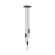 Sospensione a 3 cadute completa di P-Light e Rose-One 200mm - Nero