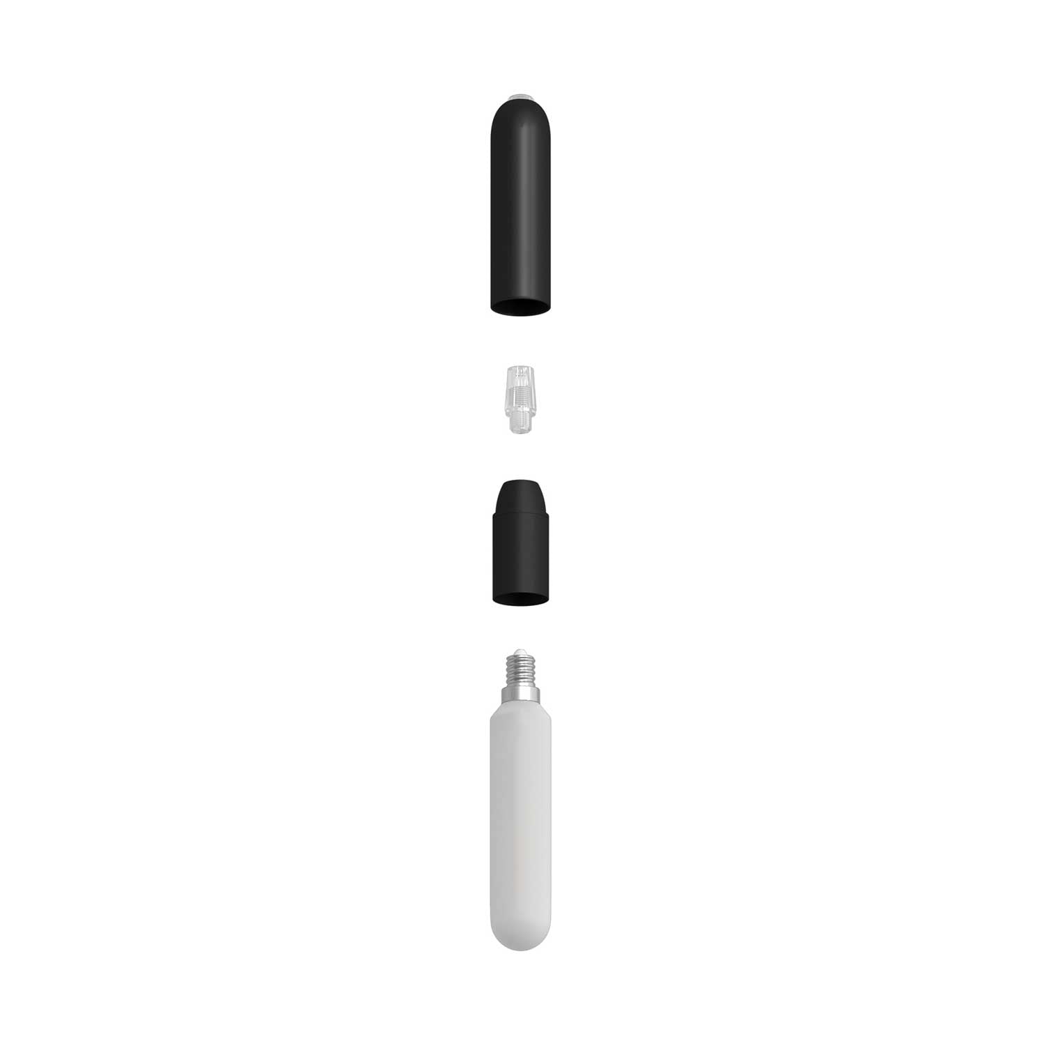 Sospensione a 3 cadute completa di P-Light e Rose-One 200mm - Nero